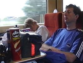 Gavin and Michael on the 13:13 train from Carlisle to Newton Abbot, clearly quite tired as we near the end of the tour